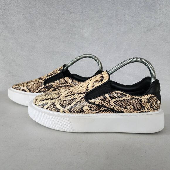 Rebecca Minkoff Shoes Womens 7 Python Snakeskin Print Slip On Sneakers Leather - Picture 1 of 13